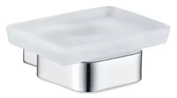 Chrome Square Glass Soap Tray 1