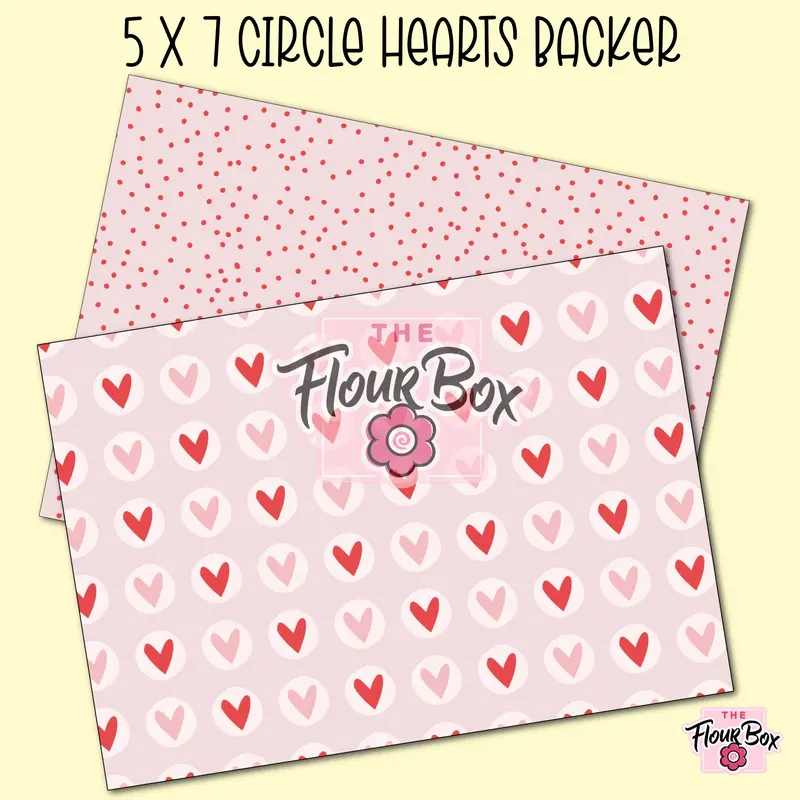 Circular Hearts Cookie Box Backer – 5" × 7" Rectangular – Pack Of 25 1
