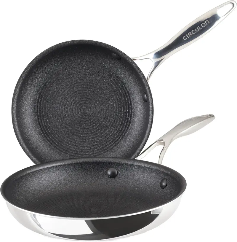 Circulon Scratchdefense 2-Piece Non-Stick Frying Pan Set – 22Cm & 25Cm Tri-Ply Stainless Steel 1