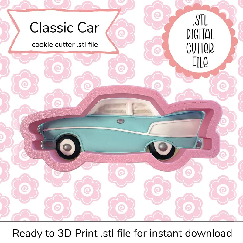 Classic Automobile Cookie Cutter Stl Model (Digital Download) 1