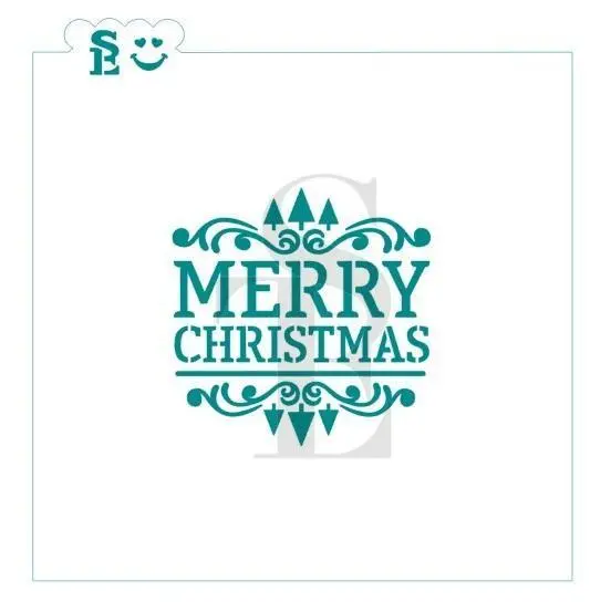 Classic Merry Christmas Greeting Stencil 1