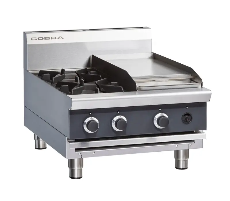 Cobra C6C-B 600Mm Dual-Burner + Griddle Gas Cooktop 1