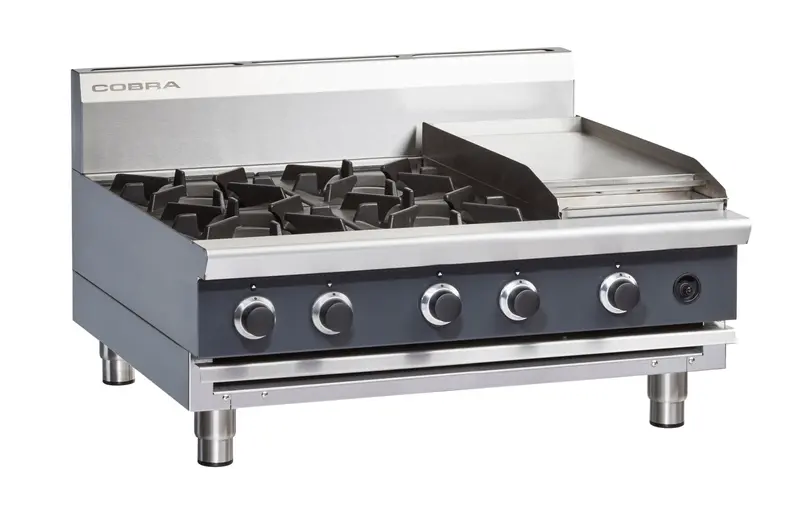 Cobra C9C-B 900Mm Four-Burner Gas Cooktop With Integrated Griddle 1
