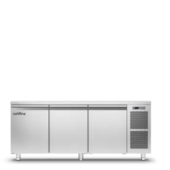 Coldline Tp17/1Mj Pastry Prep Counter – 3-Door Refrigerated Workstation With Standard Top Surface 1