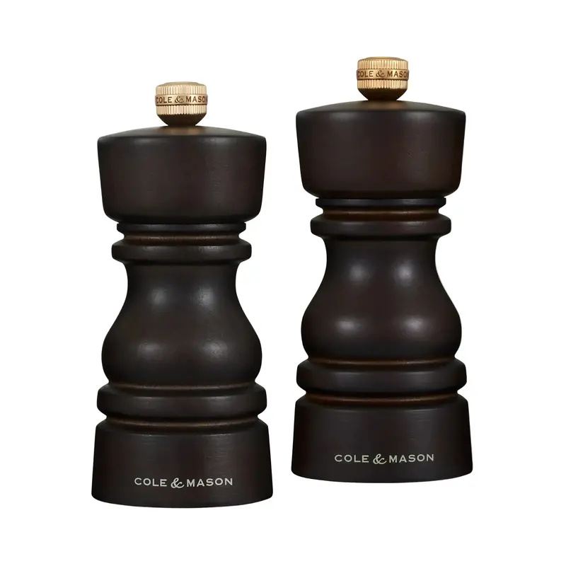 Cole & Mason London Wooden Salt & Pepper Mill Set – Chocolate Finish (H233017) 1