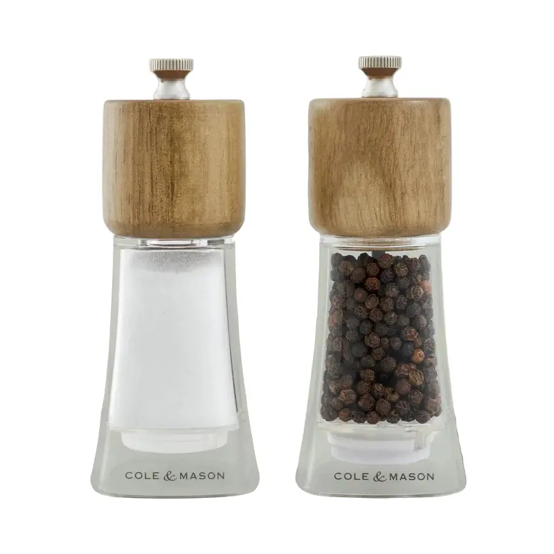 Cole & Mason Woodbury Salt And Pepper Mill Set – Dual-Grind Wooden Pair (H233001) 1