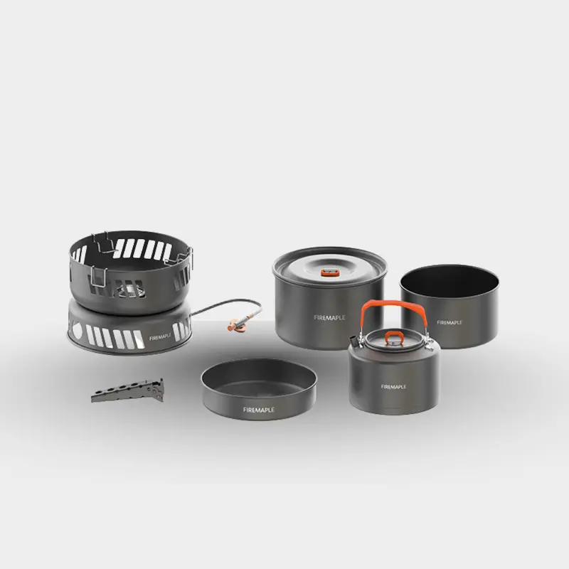 Complete Portable Cooking Kit With Integrated Gas Burner 1