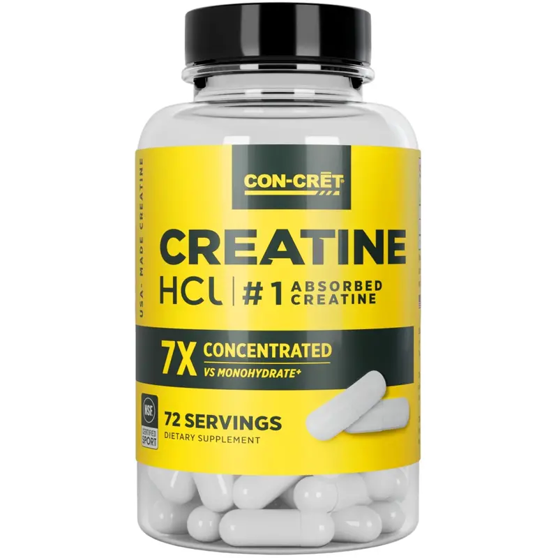 Con-Cret Creatine Hcl Capsules – 72-Count Fast-Release Formula 1