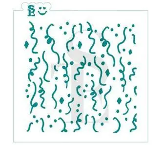 Confetti & Streamer Stencil Design 1