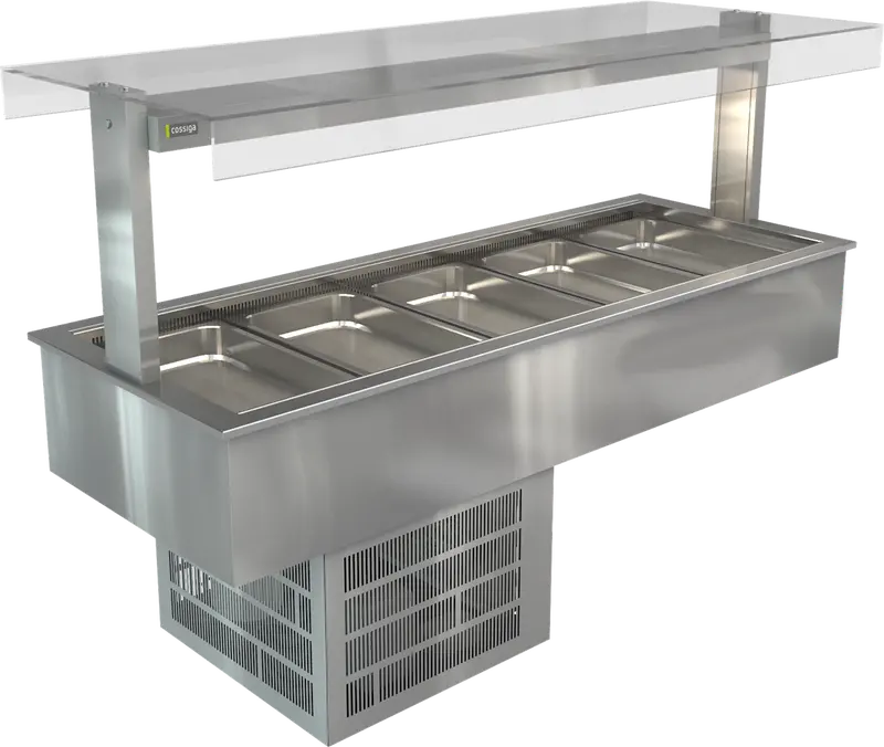 Cossiga Refrigerated Bain Marie With Full Square Glass Gantry (1825Mm) – Lsrf5-Fs 1