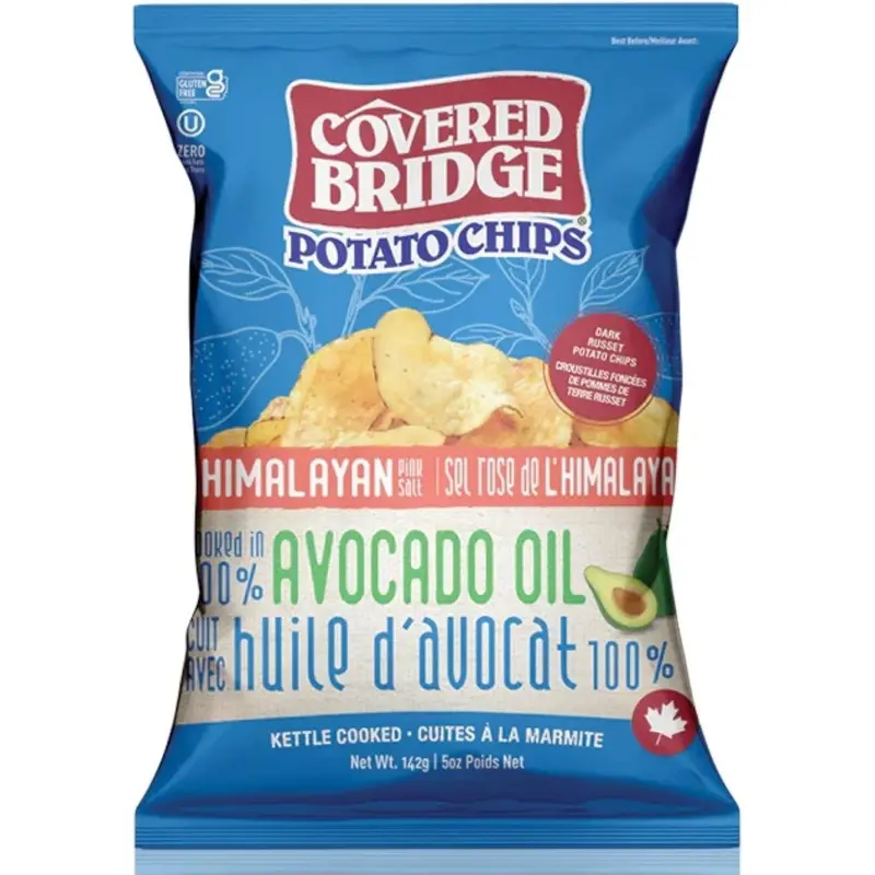 Covered Bridge Avocado Oil & Himalayan Pink Salt Kettle Chips – 142G 1