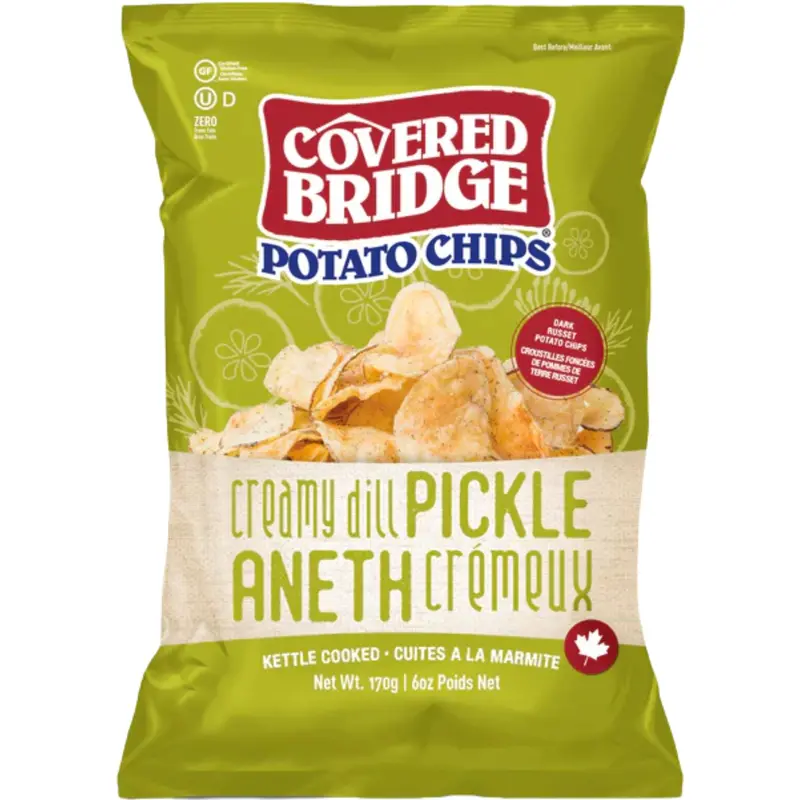Covered Bridge Creamy Dill Pickle Potato Chips - 170 G Bag 1