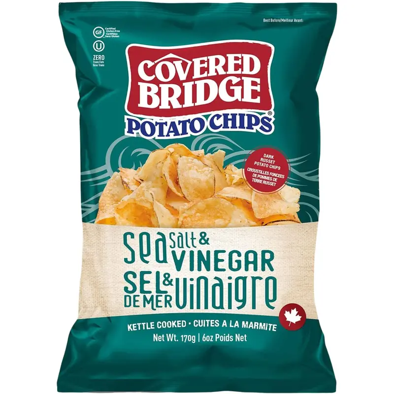 Covered Bridge Sea Salt & Vinegar Potato Chips – 170G 1