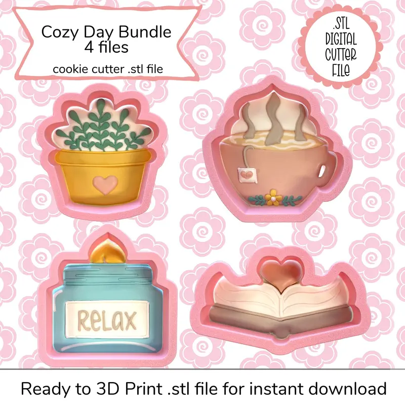 Cozy Day Theme Cookie Cutter Bundle – Stl Digital Files 1