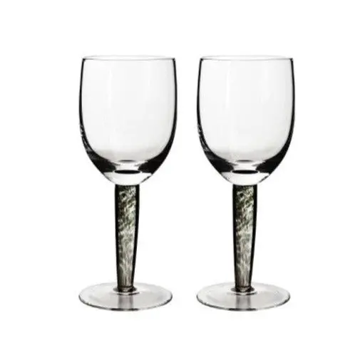Denby Classic Black (Jet) Red Wine Glasses – Set Of 2 Elegant Stemware 1