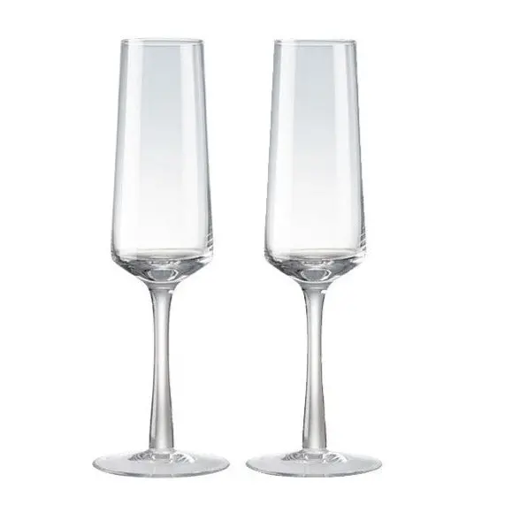 Denby Contemporary Clear Champagne Flutes – Pack Of 2 (Natural Canvas Finish) 1