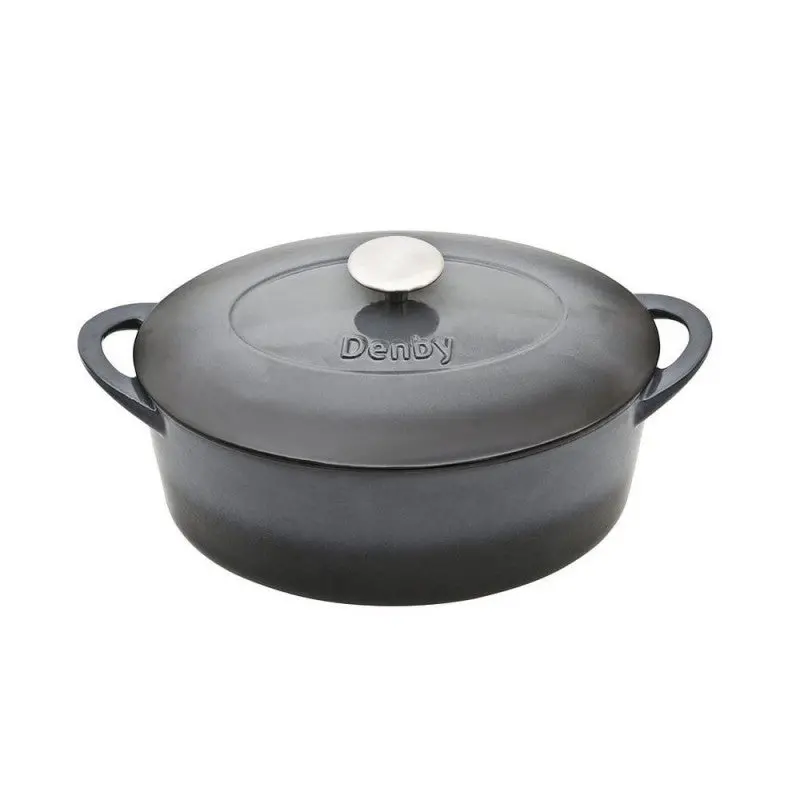 Denby Halo Cast Iron Oval Casserole – 28Cm, Oven-To-Table Cookware 1