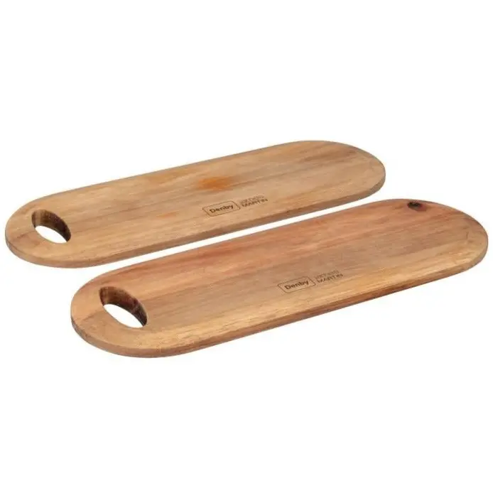 Denby James Martin Two-Piece Natural Wood Serving Board Set 1