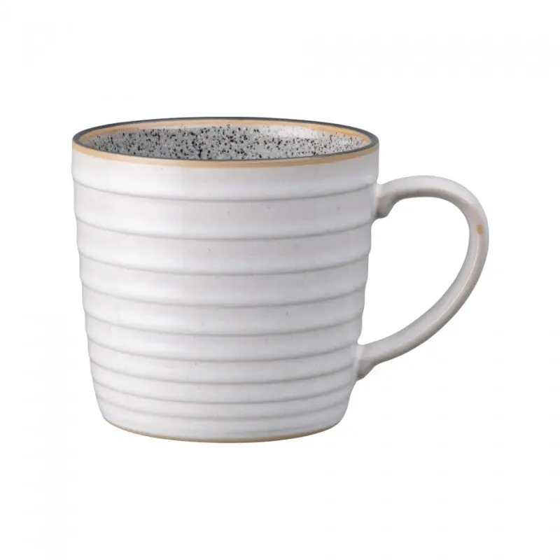 Denby Studio Grey & White Ridged Ceramic Mug 1