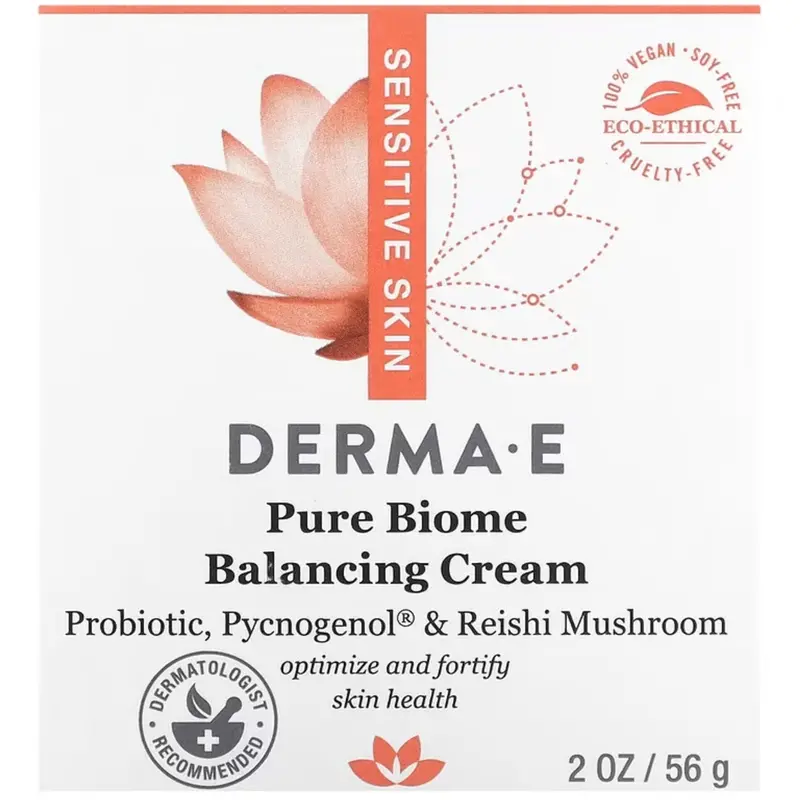 Derma E Pure Biome Balancing Cream – Restorative Moisturizer For Sensitive Skin, 56 G 1