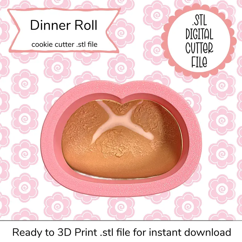 Dinner Roll Mini Cookie Cutter Stl Template 1