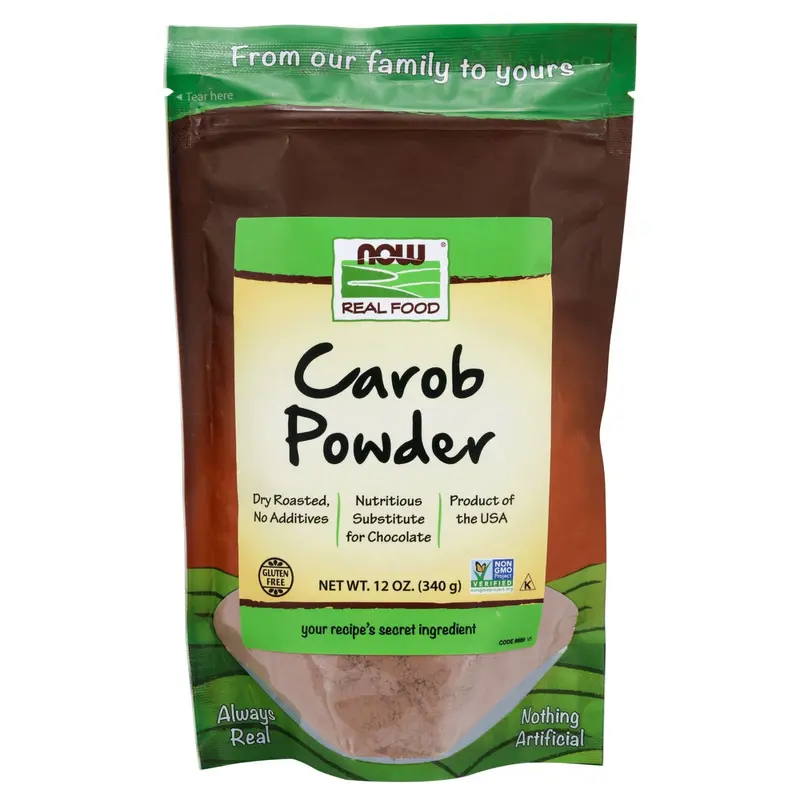 Dry-Roasted Carob Powder – Now Foods, 340 G Natural Cocoa Alternative 1