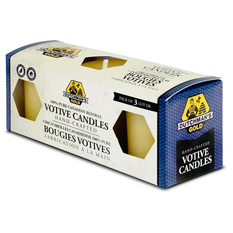Dutchman'S Gold Beeswax Voltive Candles – Pure Wax, Smokeless Burn, 3-Pack 1