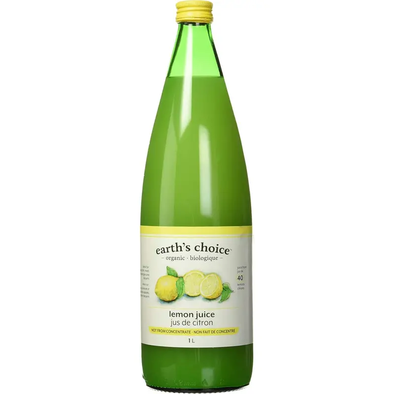 Earth'S Choice Organic Lemon Juice, Cold-Pressed (1L) 1