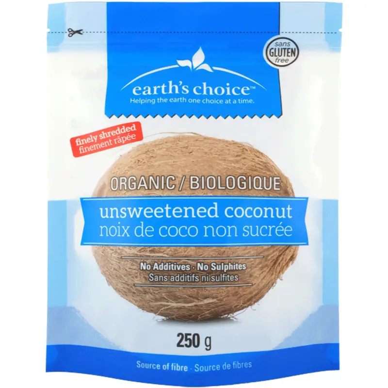 Earth'S Choice Organic Unsweetened Shredded Coconut (250G) 1