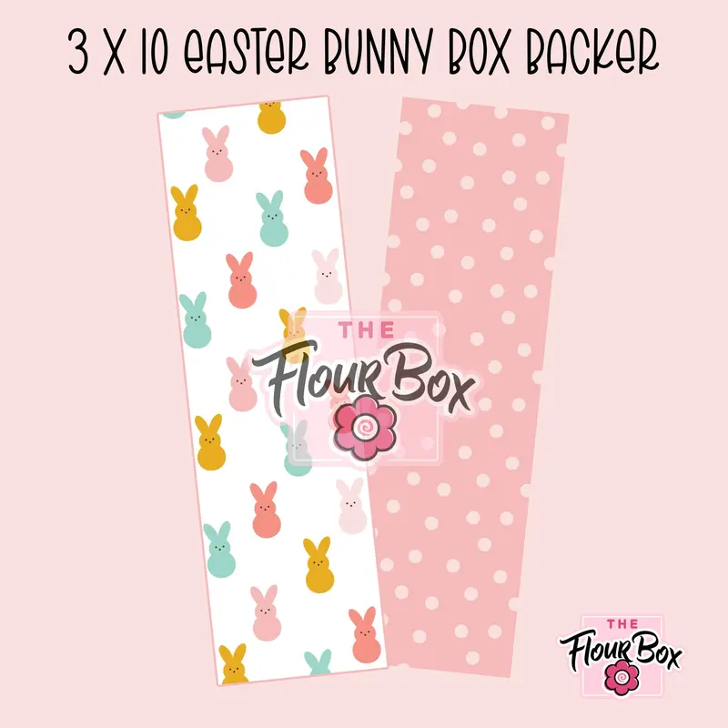 Easter Bunny Cookie Box Backer – 3" × 10" Slim – 25 Pcs 1