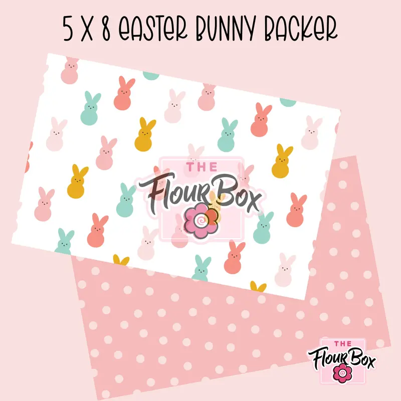 Easter Bunny Cookie Box Backer – 5" × 8" Rectangular – 25 Pcs 1