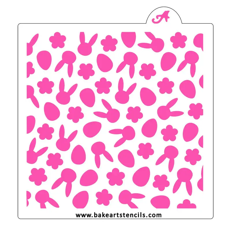 Easter Confetti Bakeart Stencil – Detailed Sugar Craft Template 1