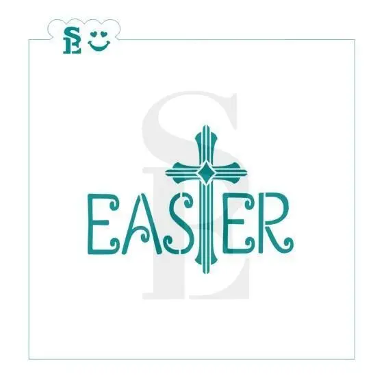 Easter Cross Silhouette Stencil 1