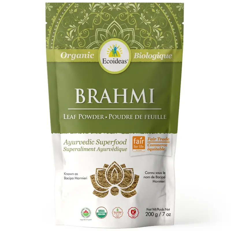 Ecoideas Organic Brahmi Leaf Powder – 200G Cognitive & Nervous System Support 1