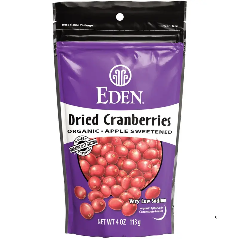 Eden Dried Cranberries – Organic, Unsweetened, 113G 1