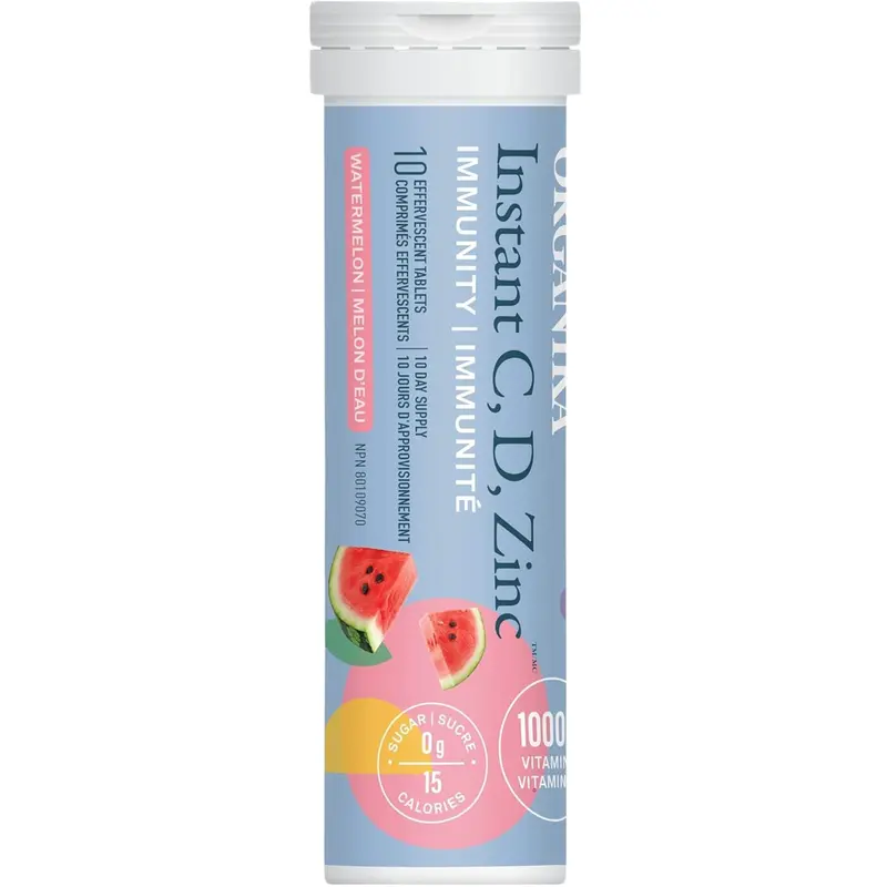 Effervescent Vitamin C, D & Zinc – Watermelon Flavor Immune Boost (10 Tablets) 1