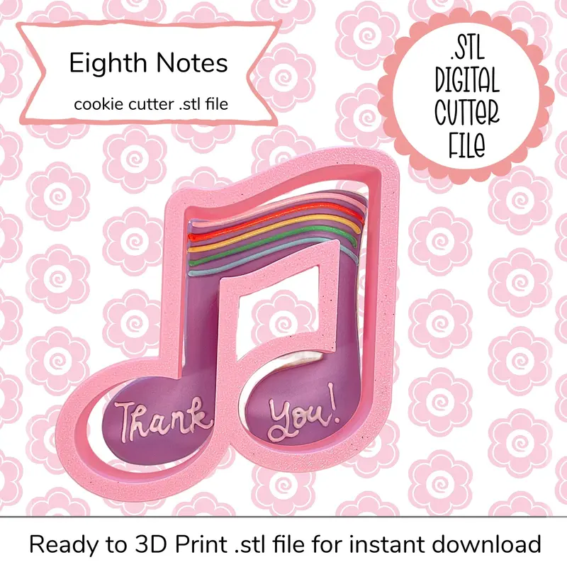 Eighth Note Music Symbol Svg Stl Digital Cut File For Musicians 1