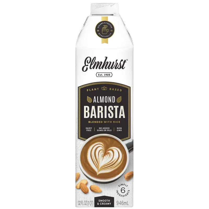 Elmhurst Barista Almond Milk – Creamy, Barista-Grade, Unsweetened, 946Ml 1