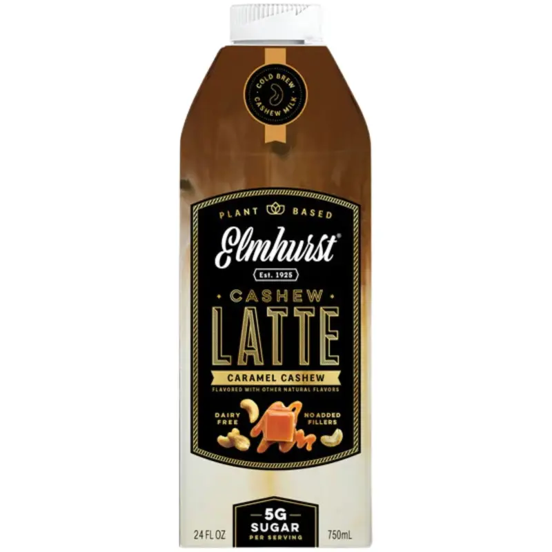 Elmhurst Caramel Cashew Latte – Sweet, Creamy Dairy-Free Beverage (750Ml) 1