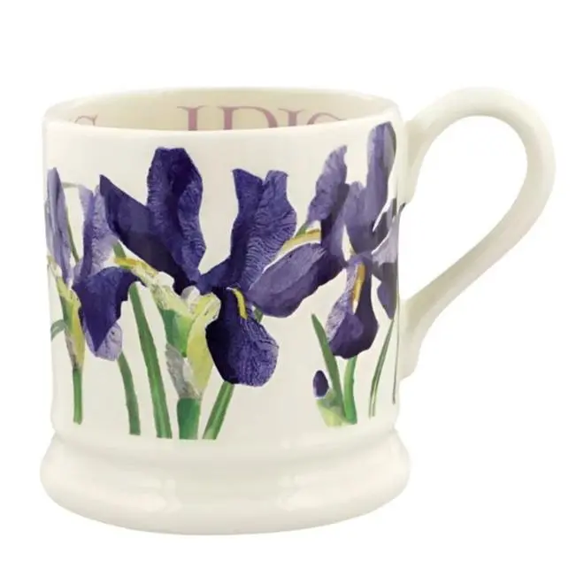 Emma Bridgewater Blue Iris Floral Half-Pint Mug 1