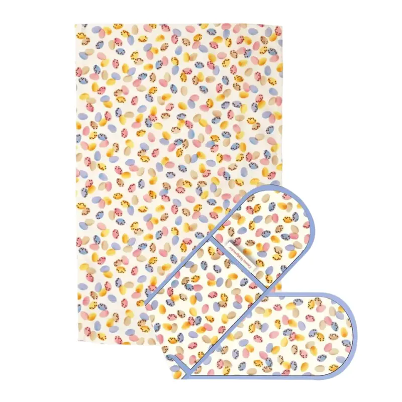 Emma Bridgewater Mini Eggs Oven Glove And Tea Towel Set 1