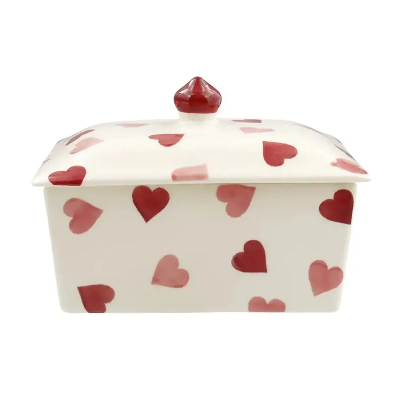 Emma Bridgewater Pink Hearts Small Butter Keeper 1