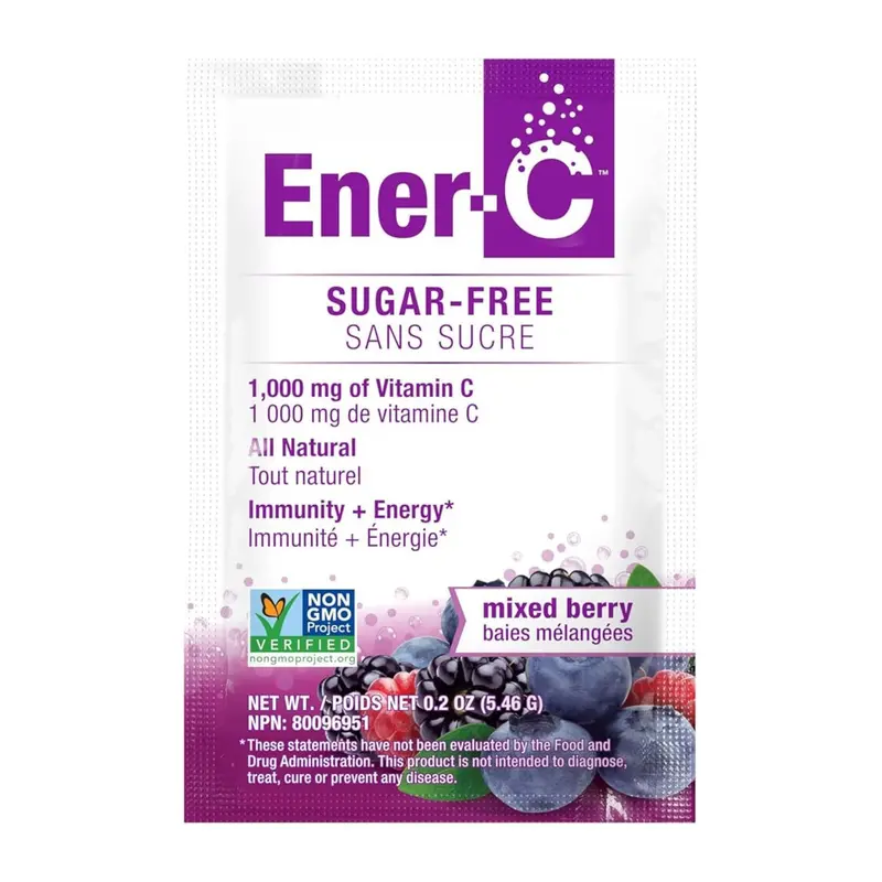 Ener-C Sugar-Free Multivitamin Drink Mix – Mixed Berry Flavor, 1000Mg Vitamin C (Individual Sachet) 1