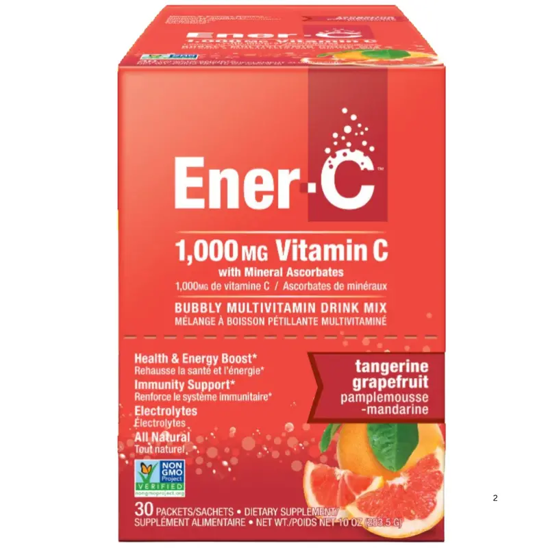 Ener-C Tangerine Grapefruit Multivitamin Drink Mix – 1000Mg Vitamin C, 30-Pack 1
