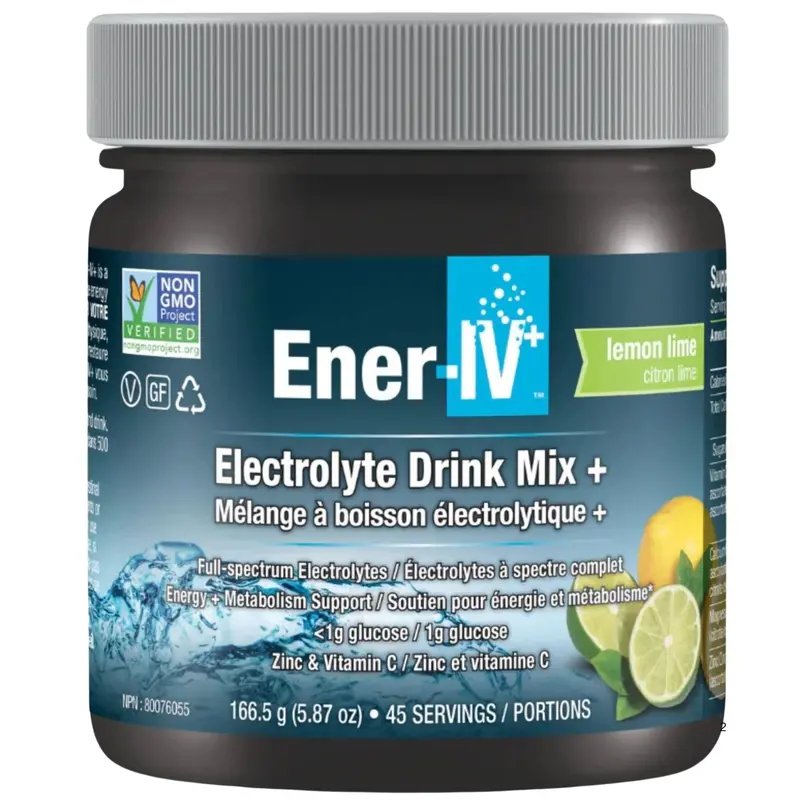 Ener-Iv+ Lemon Lime Electrolyte Drink Mix – 166.5G (30 Servings) 1