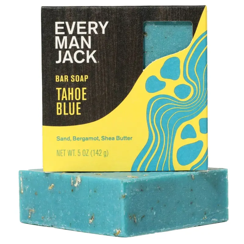 Every Man Jack Cold Plunge Bar Soap – Tahoe Blue Scent (Aquatic & Eucalyptus) 1