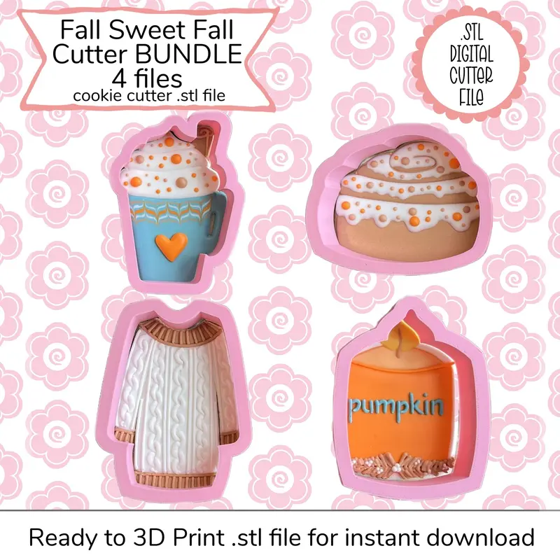 Fall Sweet Fall Cookie Cutter Stl Bundle – Digital Download 1