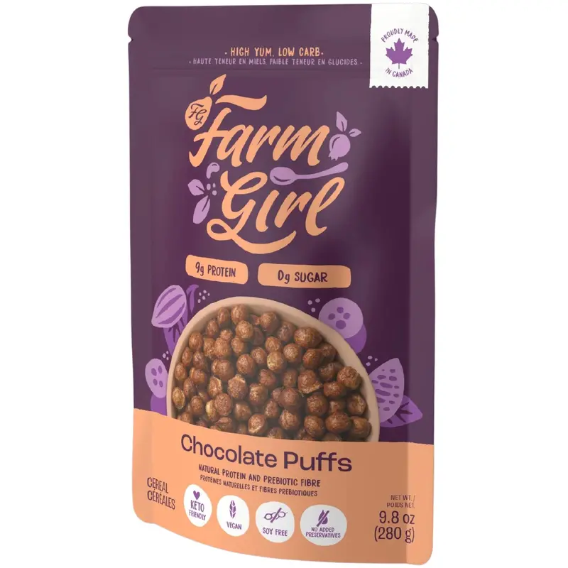 Farm Girl Chocolate Puffs Cereal – Gluten-Free, Whole Grain Breakfast (280G) 1