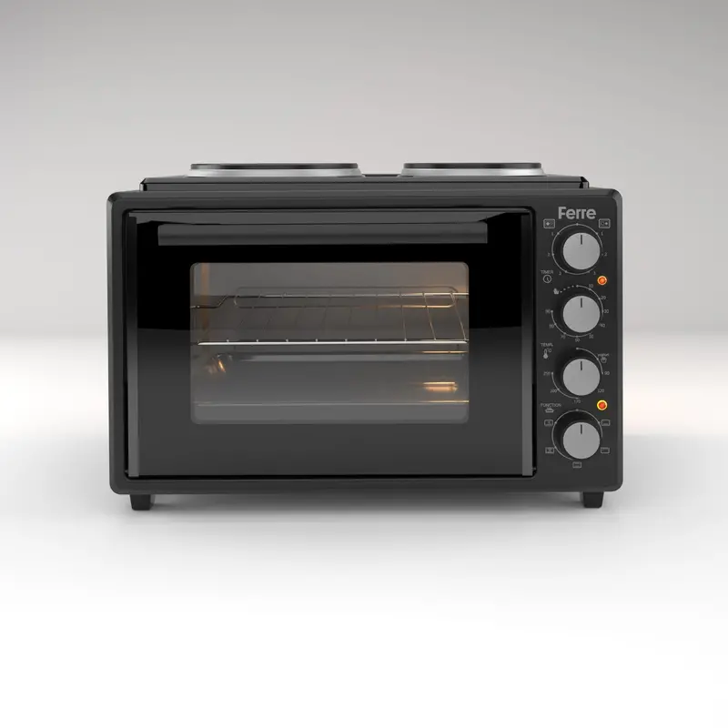Ferre 3550X-Hp 35L Turbo Mini Oven With Dual Heating Plates – Matte Black Design 1