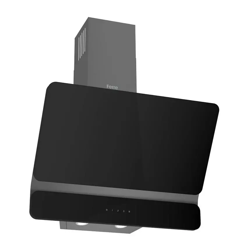 Ferre Dltch-Bl 60Cm Dual-Plane Chimney Hood – Touch Control, Black With Platinum Grey Detailing 1